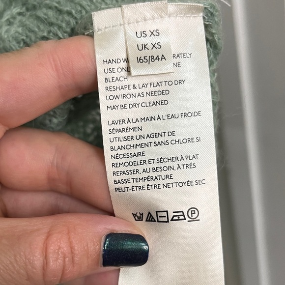 Free People / Angel Soft Pullover Sweater Mint Fresh Combo Alpaca Wool Blend XS - Picture 11 of 16